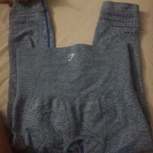 Blue cropped gymshark leggings xs